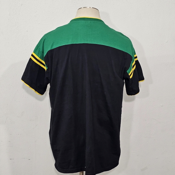 Jamaica Vintage Embroidered T-shirt Black Green Yellow Size XXL - Picture 2 of 10